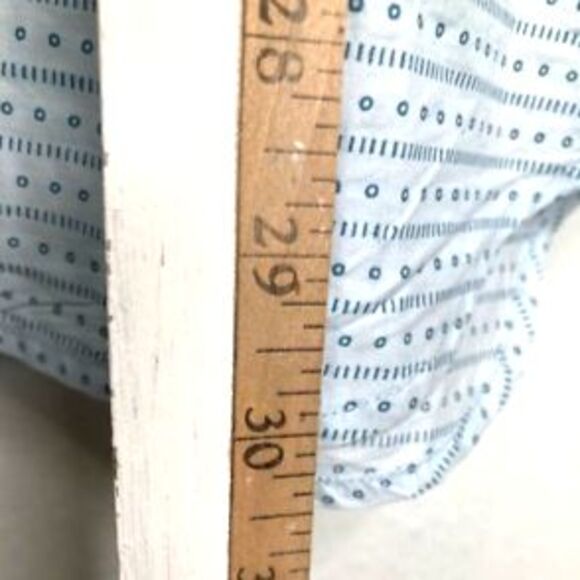 PS Paul Smith Mens Button Front Shirt Blue Gray Geometric Flip Cuff Cotton 15.5 - Picture 9 of 12